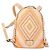 Zaino Valentino Studs in nylon e pelle beige arancione Auth BA6887 - vista 2