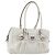 Borsa Tote Gancini Marissa in pelle bianca e argento di Salvatore Ferragamo Auth bs30082