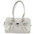 Borsa Tote Gancini Marissa in pelle bianca e argento di Salvatore Ferragamo Auth bs30082 - vista 13
