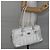 Borsa Tote Gancini Marissa in pelle bianca e argento di Salvatore Ferragamo Auth bs30082 - vista 23