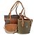 Céline Borsa a Spalla in Tela Macadam CELINE PVC 3 Pezzi Beige Marrone Auth 148968