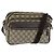 Gucci Borsa a spalla GG Supreme in PVC marrone argento Auth bs30401