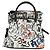 Autre Marque Borsa a mano con catena in pelle 2 in 1 Maison Margiela Bianco Nero Argento Auth 128505M - vista 3