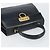 Borsa a mano Gancini in smalto blu navy e oro Auth 149268 di Salvatore Ferragamo - vista 6