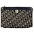 Borsa a Spalla in Tela Trotter Christian Dior Blu Navy Oro Auth ep11547 D'oro - vista 2