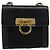 Borsa a Spalla Gancini in Pelle Nera e Oro Salvatore Ferragamo Auth gh1266 Nero D'oro - vista 13