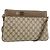 Borsa a Spalla Gucci GG Supreme Web Sherry Line PVC Beige 904 02 035 Auth 153952