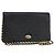 BALLY Bolso de Hombro de Cuero Acolchado con Cadena Negro Oro Auth th6489 Dorado