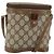Gucci Borsa GG Supreme Web Sherry Line in PVC beige e oro 904 02 070 Auth ep11689 D'oro