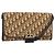 Bolso de Hombro de Lona Trotter Christian Dior Beige Dorado Auth 150566