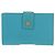 Christian Dior Langer Geldbeutel aus Leder Hellblau Gold Auth 154096V - Ansicht 13