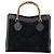 Borsa a mano in pelle scamosciata Gucci Bamboo Nera Oro 002 2853 0260 0 Auth ep11688 - vista 3