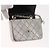 CHANEL Borsa a Mano Matelassé con Catena in Pelle di Agnello CC Argento Auth 148202 - vista 17
