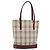 Burberry Borsa Tote Nova Check in Tela e Pelle Beige Oro Auth ep11704 D'oro