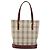 Burberry Borsa Tote Nova Check in Tela e Pelle Beige Oro Auth ep11704 D'oro - vista 13