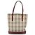 Burberry Borsa Tote Nova Check in Tela e Pelle Beige Oro Auth ep11704 D'oro - vista 2