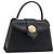 SAINT LAURENT Borsa a mano in pelle nera e oro Auth mr1566 Nero D'oro