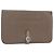 Hermès HERMES Dogon Duo GM Geldbörse Leder Grau Auth BA8060 Braun