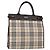 BURBERRY Nova Check Handtasche aus Canvas Beige Silber Authentisch ka042