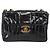 CHANEL Mademoiselle Borsa a Spalla con Catena Smalto Nero Oro CC Auth ka422 - vista 2