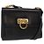 Borsa a Spalla Gancini in Pelle Nera e Oro Salvatore Ferragamo Auth bs31444 Nero D'oro