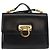 Borsa a Spalla Gancini in Pelle Nera e Oro Salvatore Ferragamo Auth bs31444 Nero D'oro - vista 13
