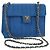 CHANEL Borsa a Spalla Mademoiselle in Tela Blu Oro CC Auth 154058SAV D'oro