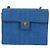 CHANEL Borsa a Spalla Mademoiselle in Tela Blu Oro CC Auth 154058SAV D'oro - vista 13