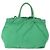 PRADA Borsa a mano in nylon verde oro Auth 154693 D'oro - vista 2