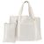 Bulgari Borsa Tote BVLGARI Logo mania in tela argento e bianco Auth BA6909