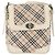 Burberry Bolsa de Ombro Nova Check em Lona Bege e Branca Auth BA6890 Branco - vista 13