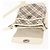 Burberry Bolsa de Ombro Nova Check em Lona Bege e Branca Auth BA6890 Branco - vista 17