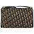 Borsa a Spalla in Tela Trotter Christian Dior Blu Navy Oro Auth 154328 D'oro - vista 2