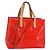 LOUIS VUITTON Borsa Reade PM Monogram Vernis Fluo Rosa Arancio M91903 Auth BA8337 Arancione