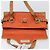 Salvatore Ferragamo Borsa a Spalla Gancini in PVC Pelle Arancione Oro Auth ka357 D'oro - vista 19