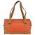 Salvatore Ferragamo Borsa a Spalla Gancini in PVC Pelle Arancione Oro Auth ka357 D'oro - vista 2