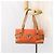 Salvatore Ferragamo Borsa a Spalla Gancini in PVC Pelle Arancione Oro Auth ka357 D'oro - vista 24