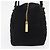 CHANEL Choco Bar Handtasche aus Baumwolle Schwarz Gold CC Auth ka339 Golden - Ansicht 4