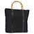Borsa a mano in nylon nero GUCCI Bamboo Auth ep11126
