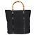 Borsa a mano in nylon nero GUCCI Bamboo Auth ep11126 - vista 3