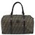 Bolso Boston de lona Zucca FENDI PVC Negro Marrón Auth 145332 Castaño - vista 13