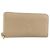 SAINT LAURENT Langer Geldbeutel Leder Beige Gold Auth am9381 Golden