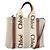 Chloé Borsa a mano Woody Chloe in tela e pelle 2 in 1 beige oro Auth BA8173 D'oro