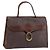 Borsa a mano in tela Trotter Christian Dior PVC marrone oro Auth BA8206