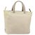 PRADA Borsa a mano in nylon beige argento Auth 151486
