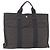 Hermès HERMES Handtasche Her Line MM aus grauem Canvas Auth th6407 Braun