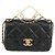 CHANEL Borsa a Catena Matelassé con Charm Perla Pelle di Agnello Nero Oro CC Auth 146362SM D'oro - vista 13
