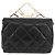 CHANEL Borsa a Catena Matelassé con Charm Perla Pelle di Agnello Nero Oro CC Auth 146362SM D'oro - vista 2