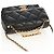 CHANEL Borsa a Catena Matelassé con Charm Perla Pelle di Agnello Nero Oro CC Auth 146362SM D'oro - vista 6