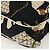 Bolsa de Ombro CHANEL em Lona Preta Dourada CC Auth 156515 Preto Dourado - vista 12